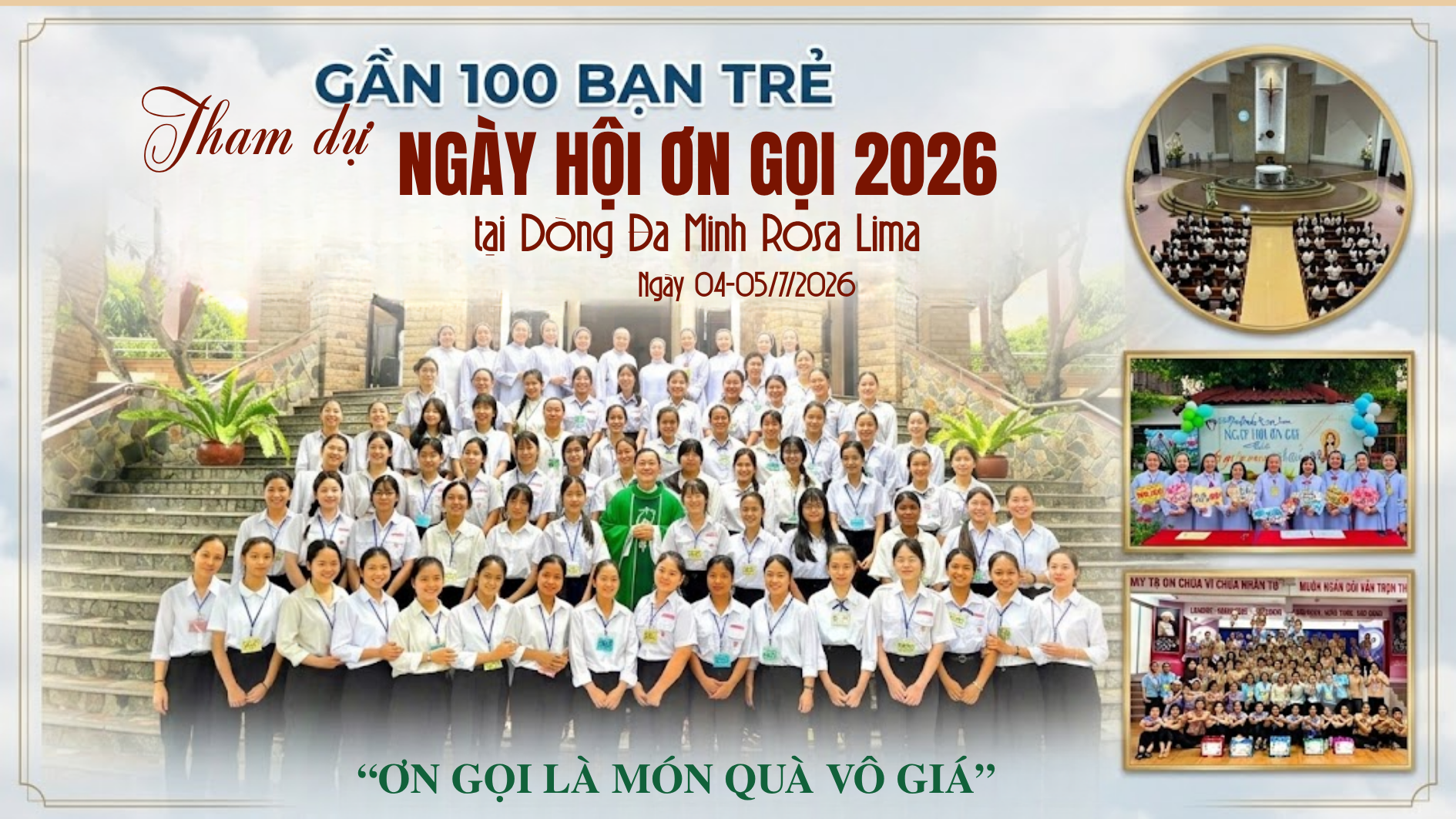 Gần 100 bạn trẻ tham dự NGÀY HỘI ƠN GỌI tại Dòng Đa Minh Rosa Lima 